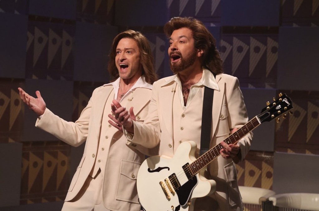 Justin Timberlake et Jimmy Fallon reviennent avec « Barry Gibb Talk Show » après une absence d'une décennie sur « SNL » : regardez