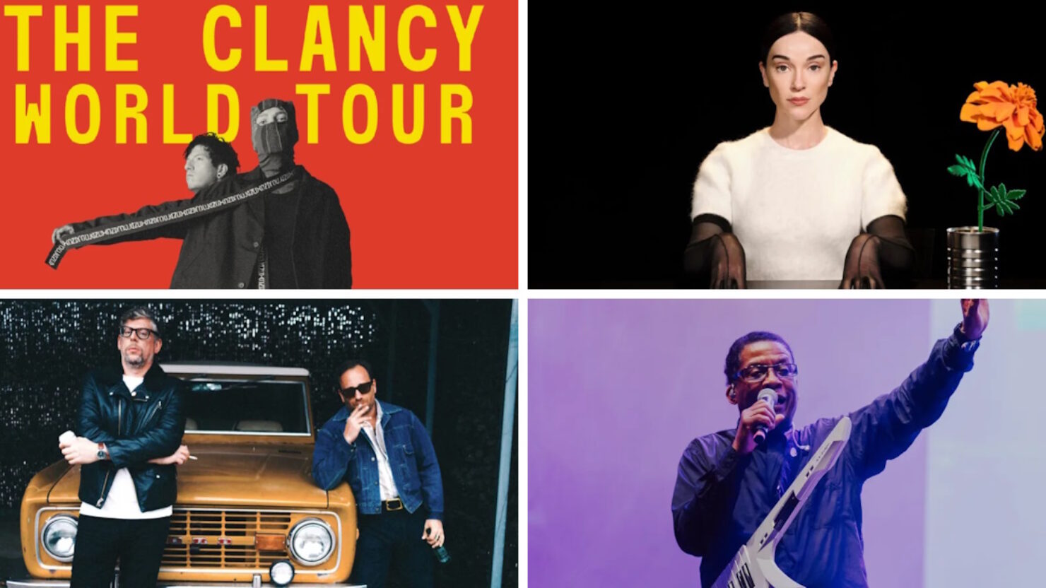 Obtenez des billets en vente aujourd'hui pour Twenty One Pilots, St. Vincent, The Black Keys, Herbie Hancock et plus