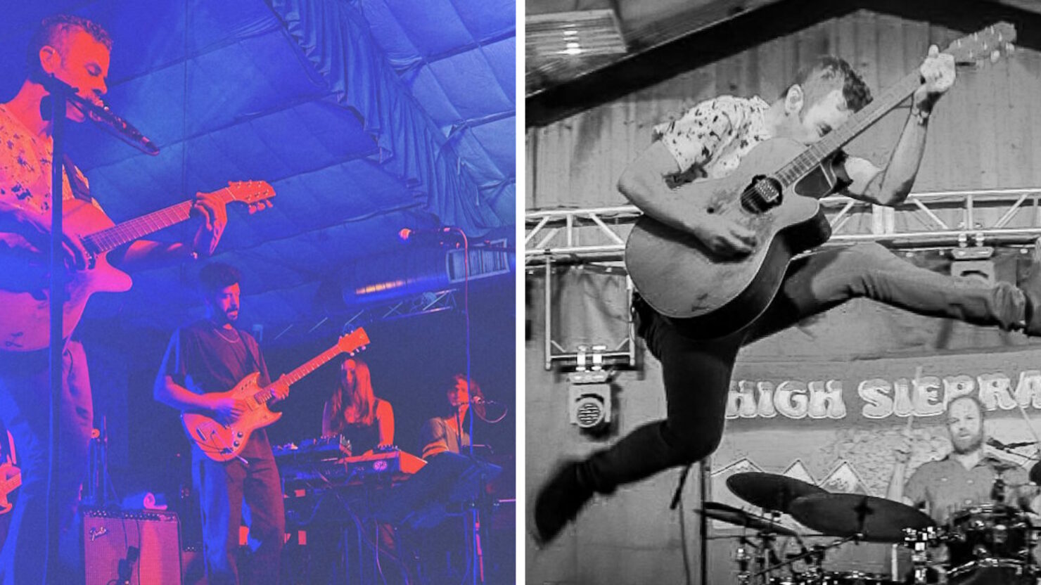 Regardez Lebo, Eggy et Holly Bowling jouer « Sneakin' Sally Through The Alley » au festival de musique High Sierra