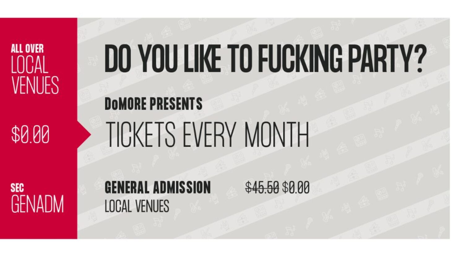 Rejoignez DoMORE et obtenez une paire de billets chaque mois pour des événements que vous adorerez