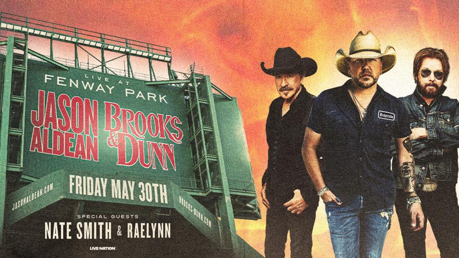 Jason Aldean et Brooks & Dunn annoncent un concert à Fenway Park